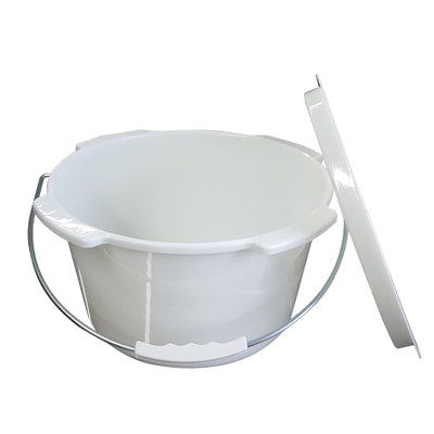Aspire Commode Pan With Lid - With Metal Handle