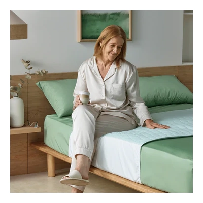 Staydry BLUE-E Bed Pad 2L with Wings - Aqua