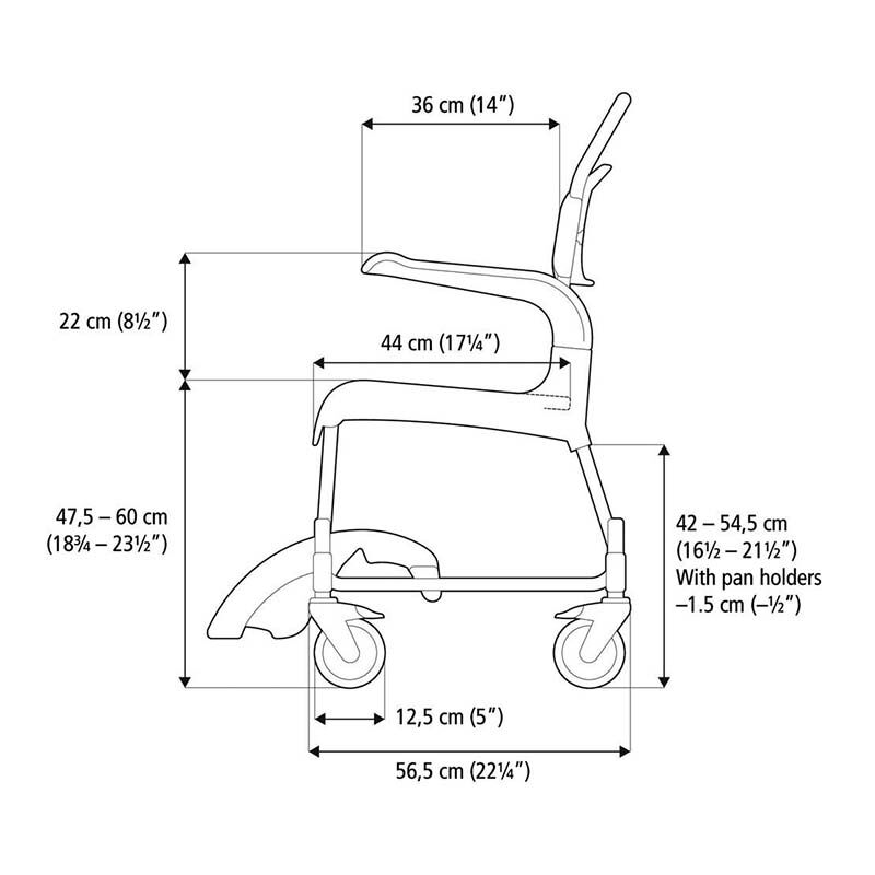 Etac Clean Height Adjustable Shower Commode