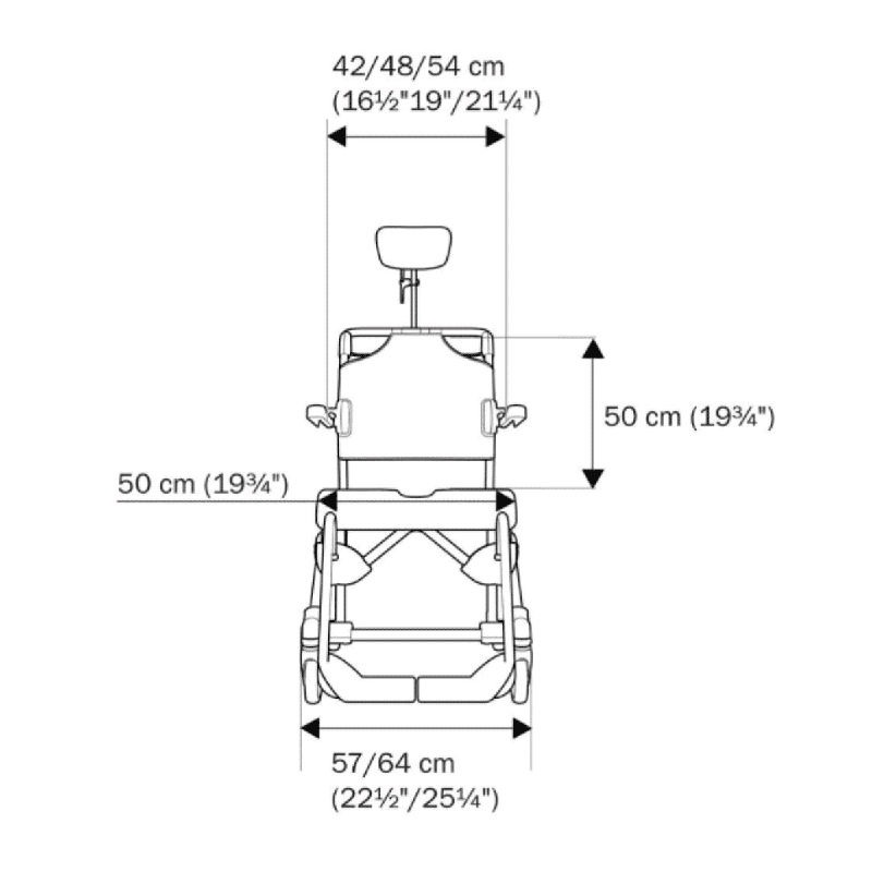 Etac Swift Mobil Tilt-2 Shower Commode with Pan Holder
