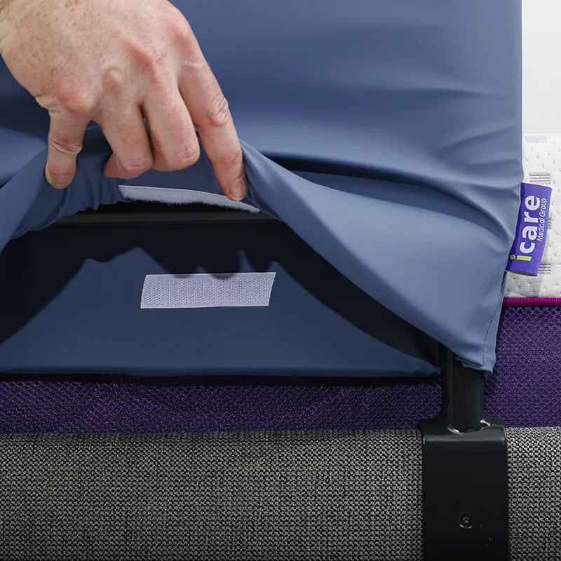 Icare Padded Side Rail Cover | Bed Stick with Return and U-Assist Rail