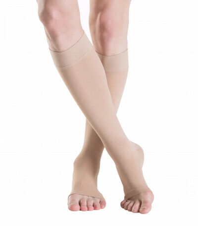 Sigvaris Cotton Calf Stockings Open Toe Class 1