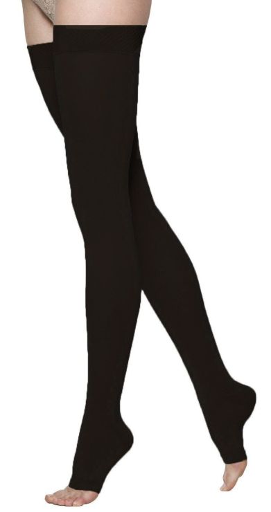 Sigvaris Cotton Thigh Open Toe Stockings Class 1