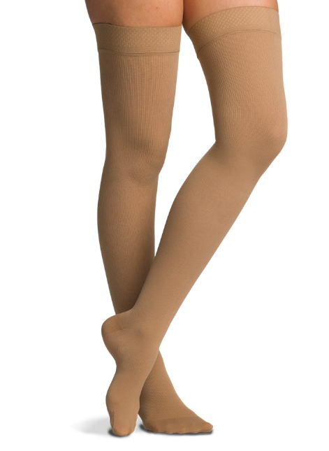 Sigvaris Cotton Thigh Closed Toe Stockings Class 1