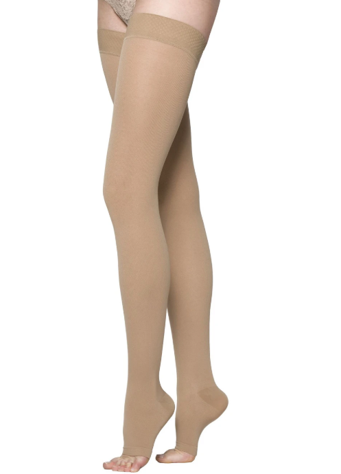Sigvaris Cotton Thigh Open Toe Stockings Class 2