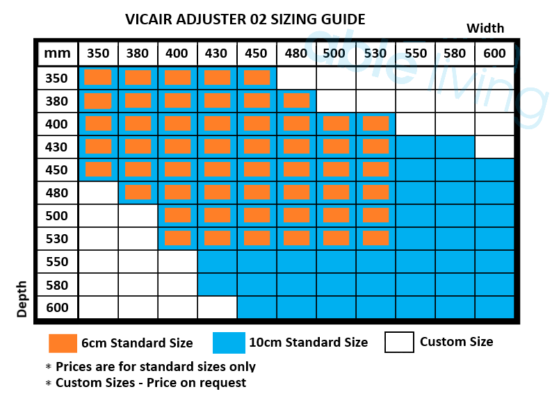 Vicair Adjuster O2 Cushion with Top Cover