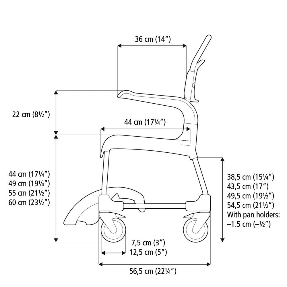 ETAC Clean Mobile Shower Commode - Open Front